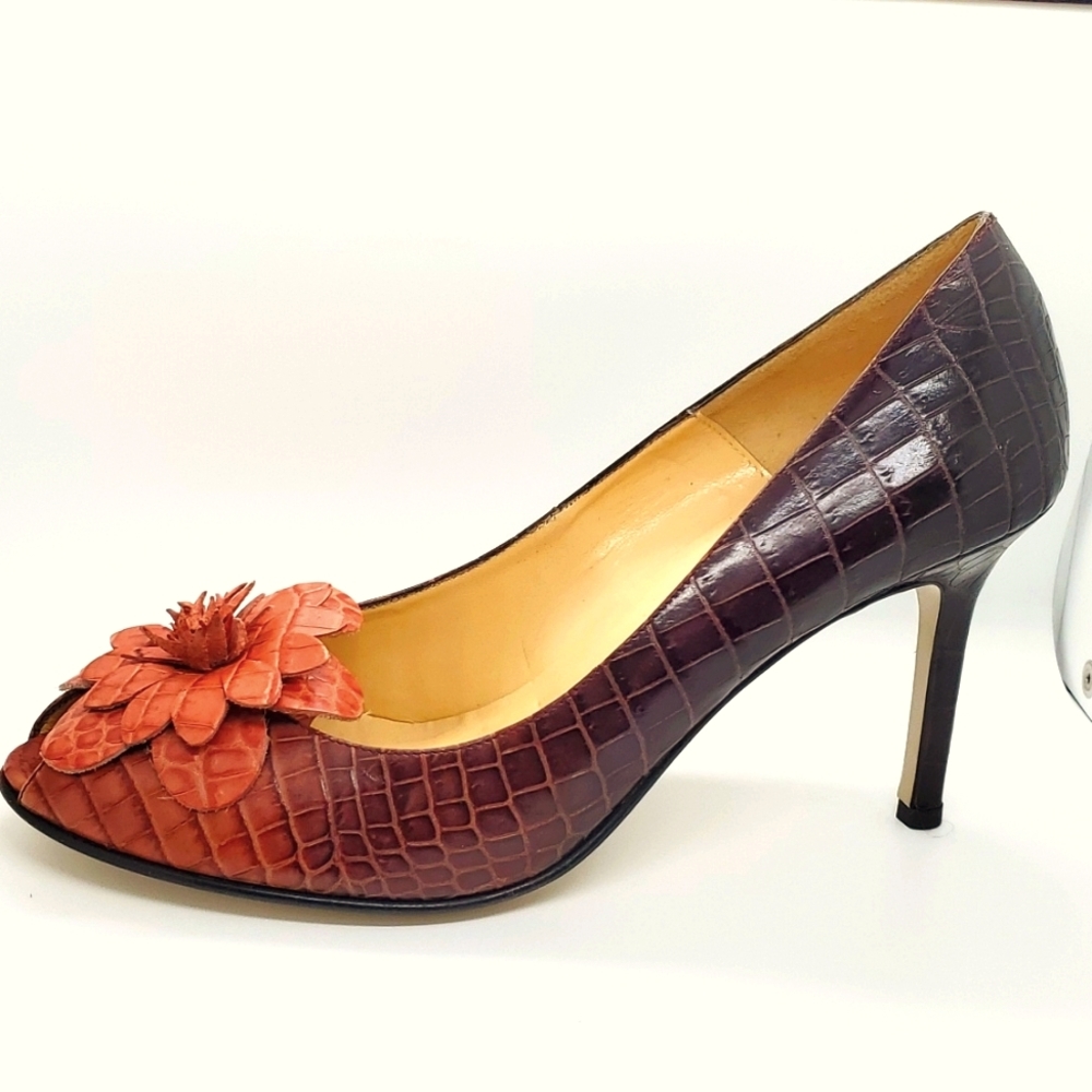 Will's Fancy Italian Shoes 9.5M Toasted Mauve to Purple Heel